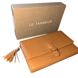 Le Tanneur Tan Leather Clutch New In Box